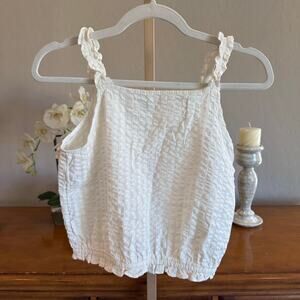 H&M Textured Cotton Tank Top White NWT Youth 16